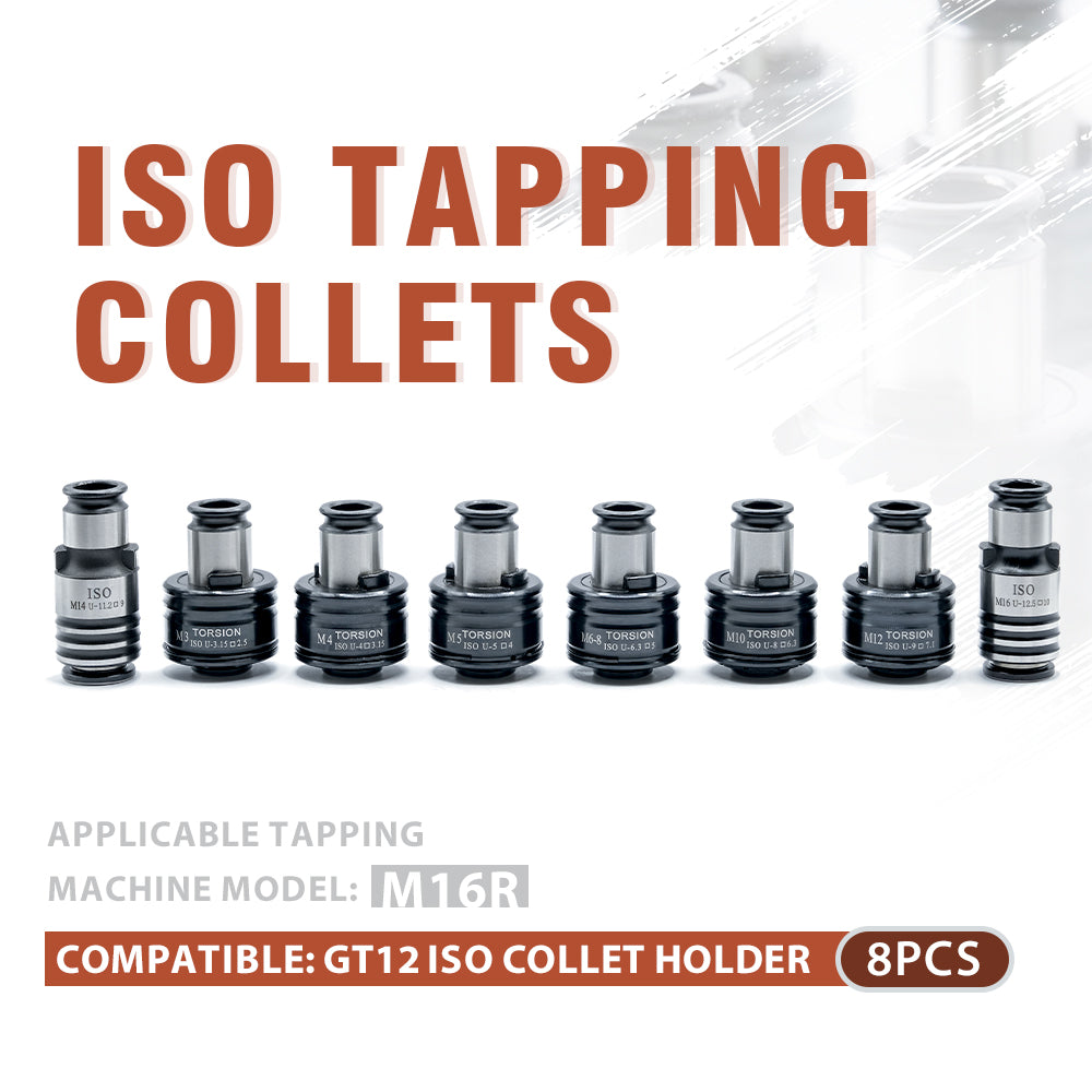 ZAC US Stock GT12 ANSI DIN ISO JIS Tapping Collets Torque Collet Apply for M16R Electric Tapping Machine