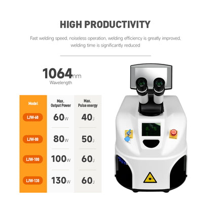 ZAC 60W 80W 100W 130W Jewelry Laser Welder 220V Laser Welding for Jewelry 40J 50J 60J Gold Silver Rings Pendants Soldering Machine