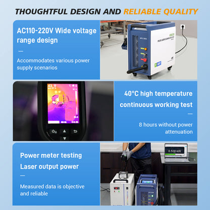 ZAC 300W 500W P-Series Laser Cleaning Machine 110-220V Air-cooled Pulsed Laser Rust Removal for Wood Metal Rust Graffiti Painting Coating
