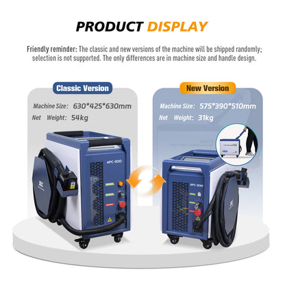 ZAC 300W 500W P-Series Laser Cleaning Machine 110-220V Air-cooled Pulsed Laser Rust Removal for Wood Metal Rust Graffiti Painting Coating