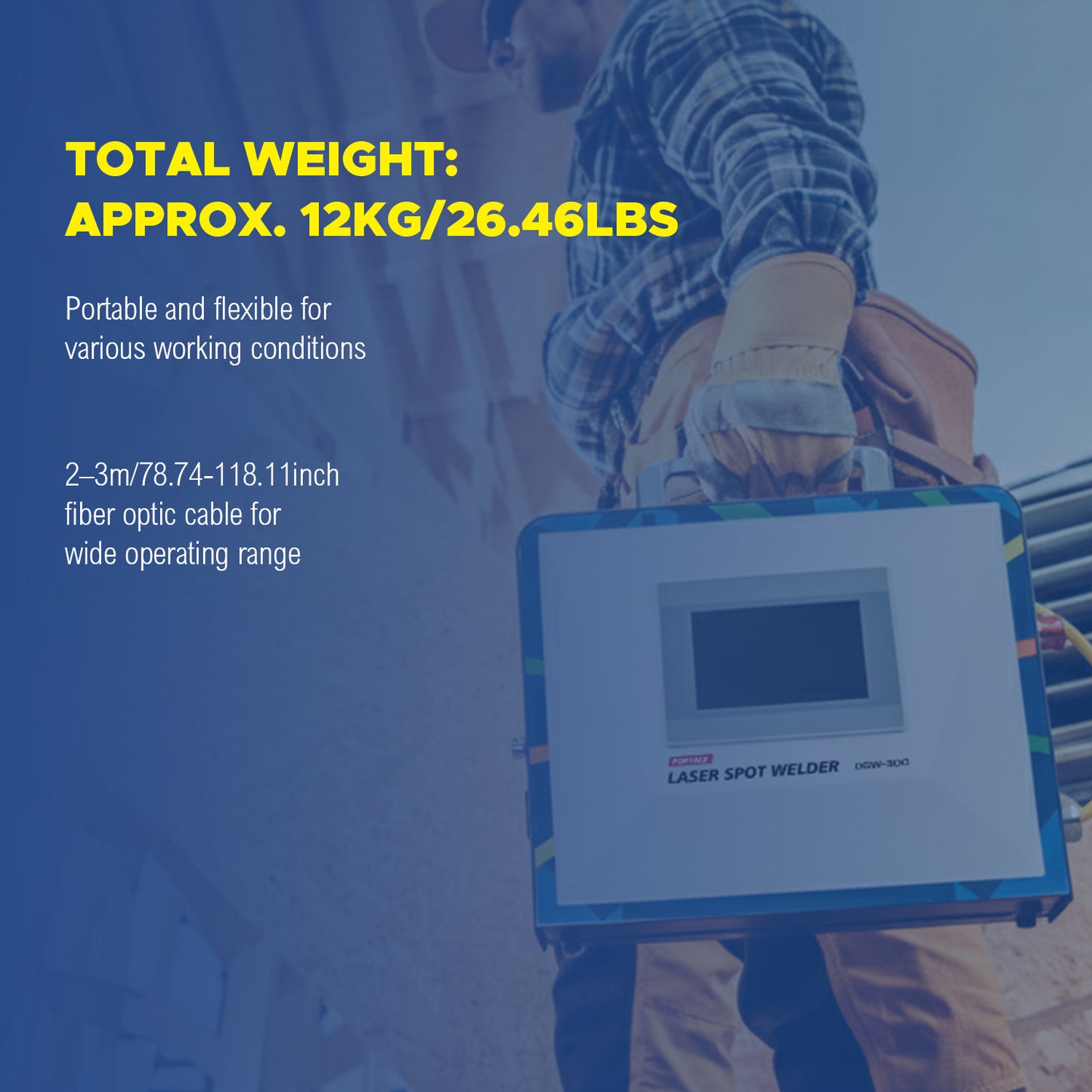 ZAC Portable Laser Spot Welder 300W Handheld Air-Cooled Welding Machine 0.1–1.5mm Ultra Thin Sheet Welder