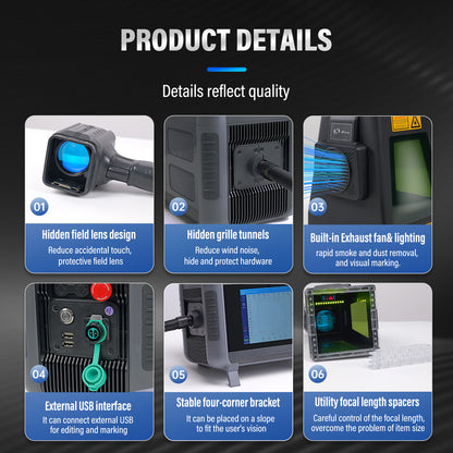ZAC 20W 30W 50W PRO Fiber Engraver Handheld Marker Portable Laser Marking Machine with 100 * 100mm Field Lens Dual Power Supply