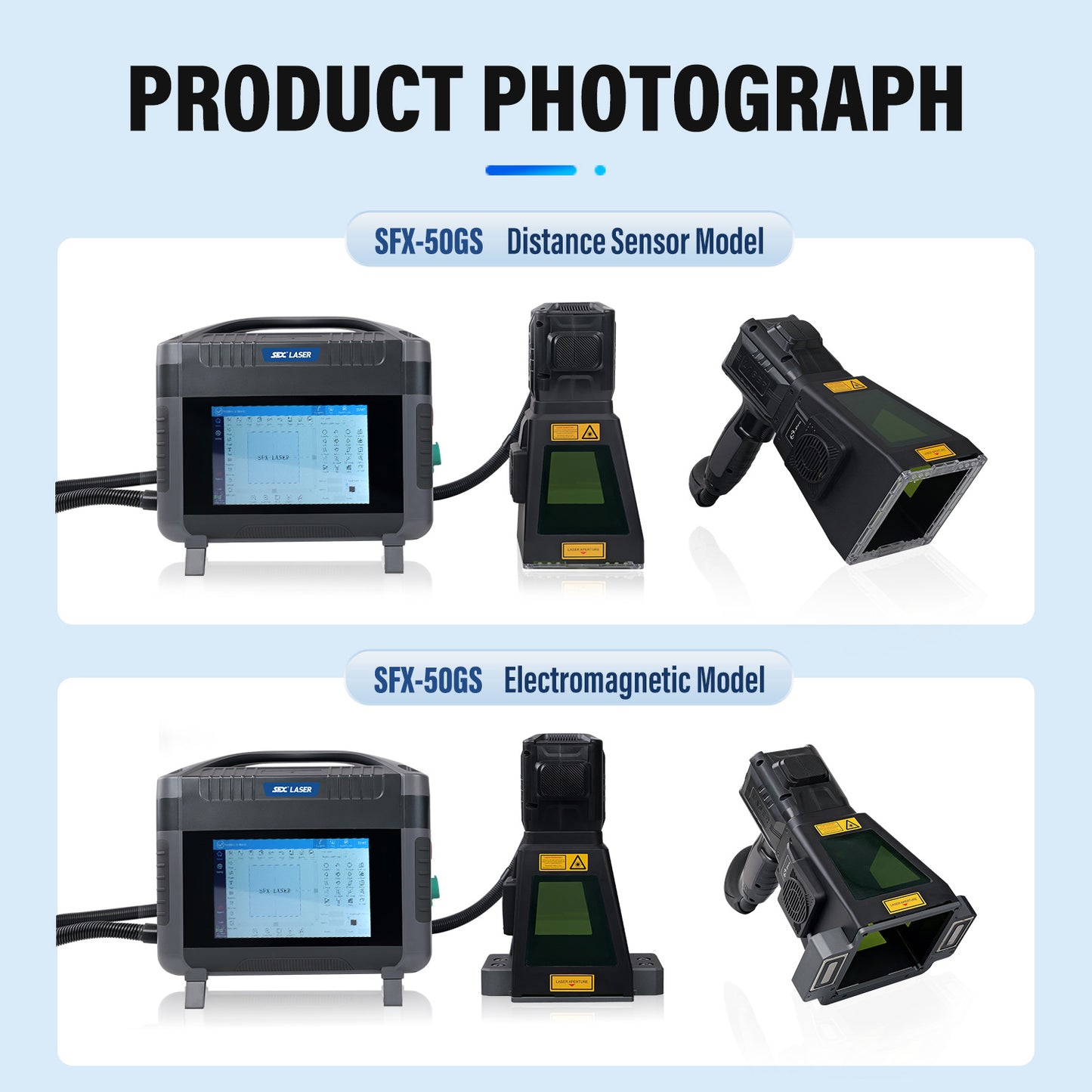 ZAC 20W 30W 50W PRO Fiber Engraver Handheld Marker Portable Laser Marking Machine with 100 * 100mm Field Lens Dual Power Supply