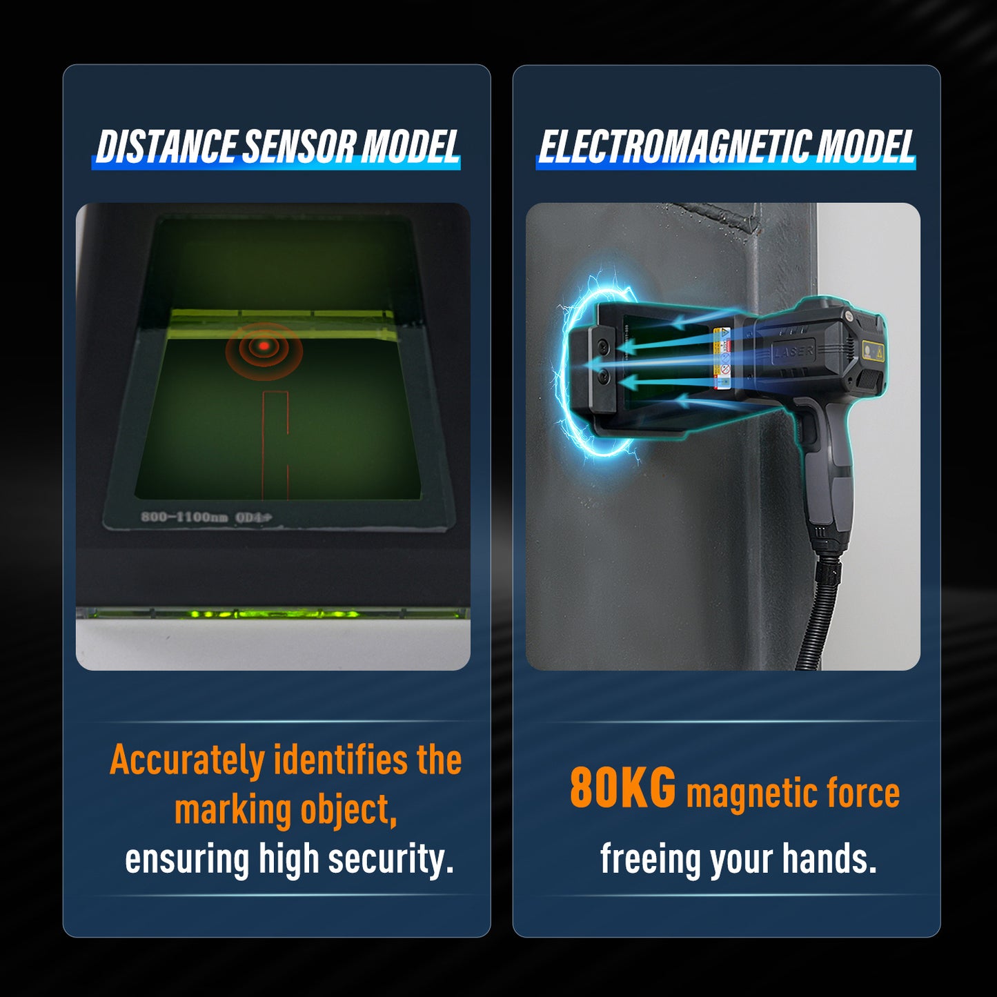 ZAC 20W 30W 50W PRO Fiber Engraver Handheld Marker Portable Laser Marking Machine with 100 * 100mm Field Lens Dual Power Supply