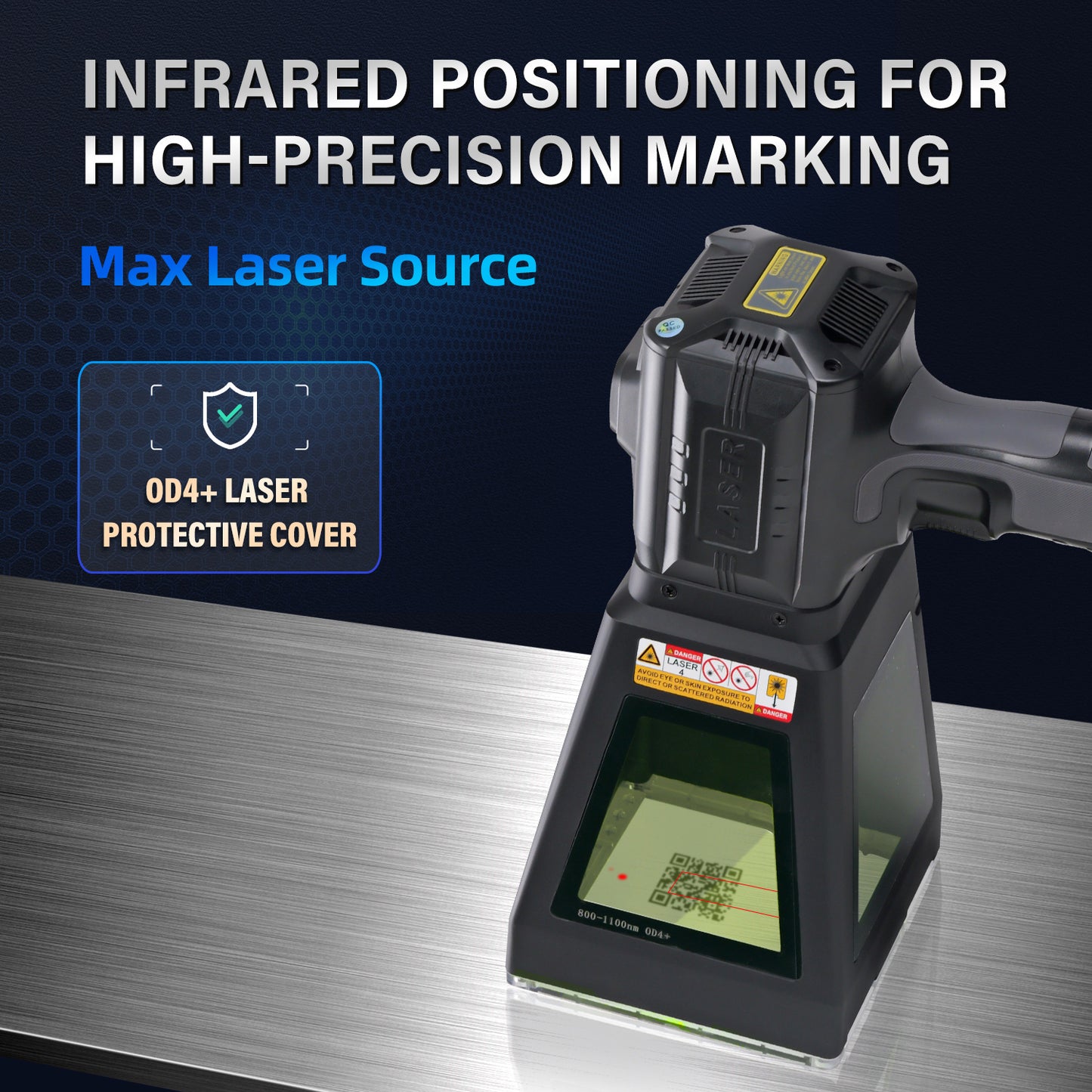 ZAC 20W 30W 50W PRO Fiber Engraver Handheld Marker Portable Laser Marking Machine with 100 * 100mm Field Lens Dual Power Supply