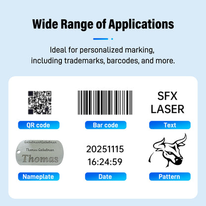 ZAC 20W 30W 50W PRO Fiber Engraver Handheld Marker Portable Laser Marking Machine with 100 * 100mm Field Lens Dual Power Supply