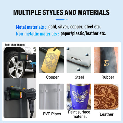 ZAC 20W 30W 50W PRO Fiber Engraver Handheld Marker Portable Laser Marking Machine with 100 * 100mm Field Lens Dual Power Supply