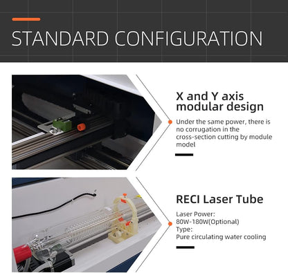 ZAC CO2 Laser Cutter 130W/150W/180W CO2 Laser Cutting Machine CO2 Laser Cutter Engraver with Lightburn Software 1300x900mm Workbench