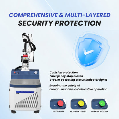 ZAC Robotic Laser Cleaning Machine 6-Axis Automatic Laser Rust Paint Remover for Heavy Castings Rail Transit Components Rubber Injection Molds