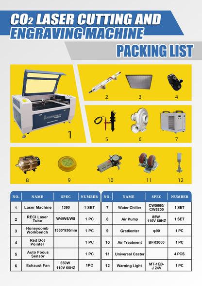 ZAC Germany Stock 150W CO2 Laser Cutting and Engraving Machine 1300×900mm Working Area