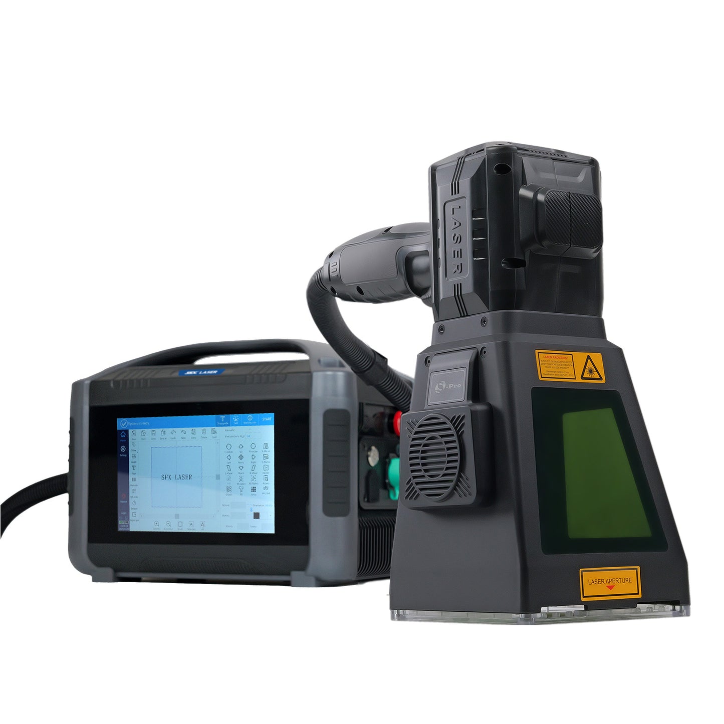 ZAC 20W 30W 50W PRO Fiber Engraver Handheld Marker Portable Laser Marking Machine with 100 * 100mm Field Lens Dual Power Supply