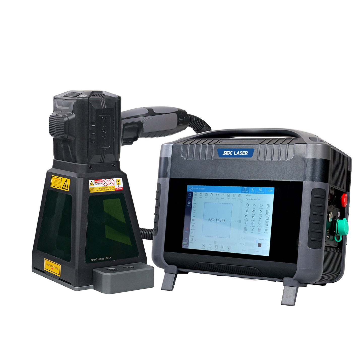 ZAC 20W 30W 50W PRO Fiber Engraver Handheld Marker Portable Laser Marking Machine with 100 * 100mm Field Lens Dual Power Supply