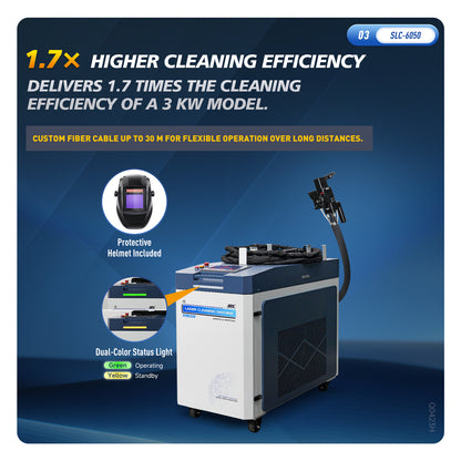 ZAC 1500W 2000W 3000W 6000W Laser Cleaning Machine 250mm-500mm Wide Scan Width Laser Cleaner for Metal Rust Coating Painting