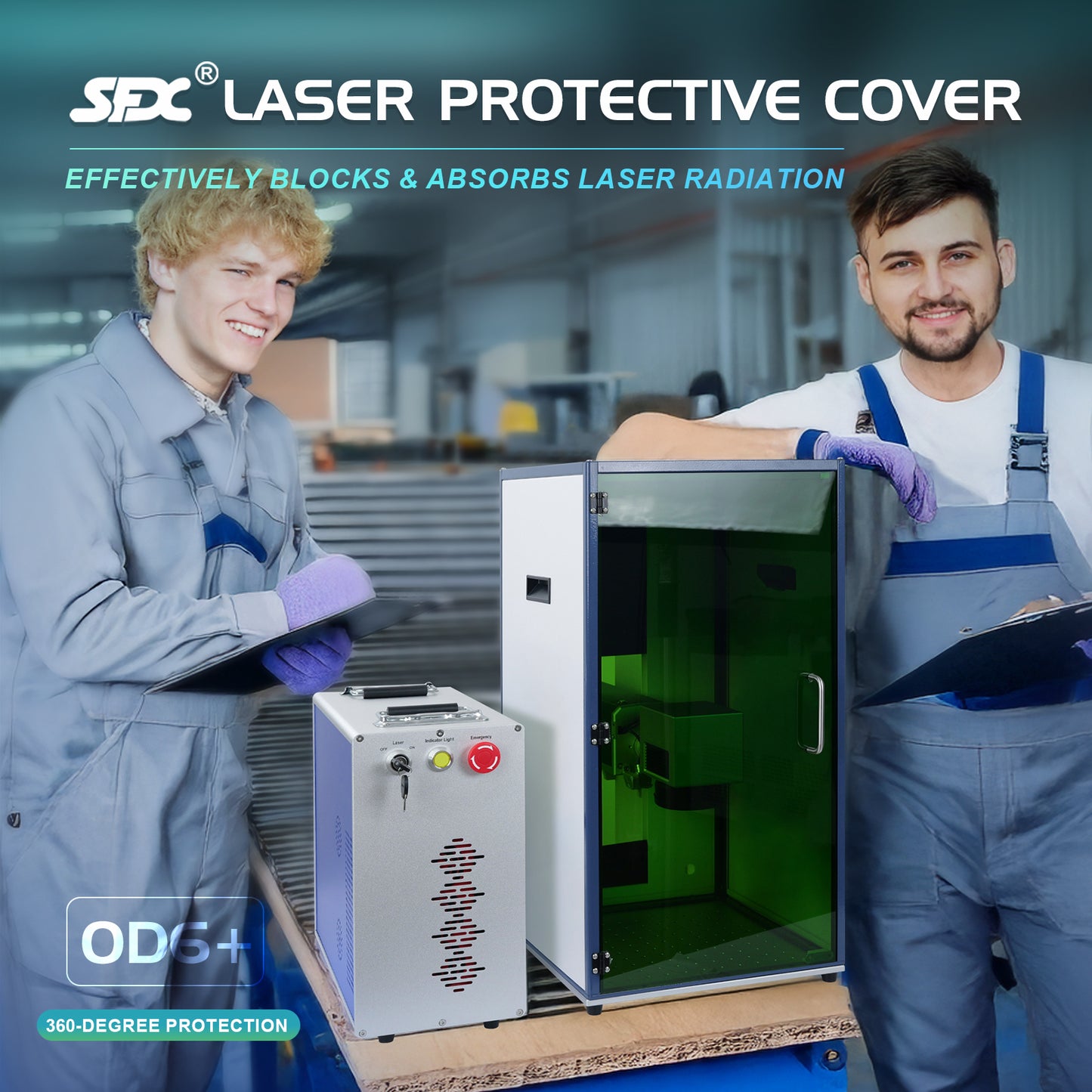 ZAC Safety Enclosure Protective Cover Compatible with Fiber Laser Marking Machine Laser Radiation Shield  Eye Protective Shield Cover