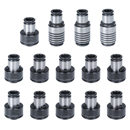 ZAC TC820 ANSI Collets, M6,M6.3 M7,M8 M10 M12,M12.5 M14-M33 14PCS Tap Collet Chuck Holder Suitable for M36 Electric Tapping