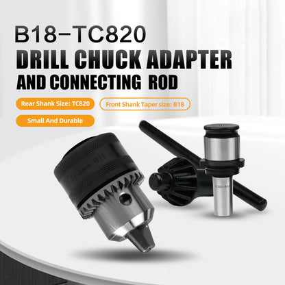 ZAC US Stock GT12 TC820 Drill Chuck Adapter and Connecting Rod Drill Chuck Converter with Key Apply for M16R-M36R Electric Tapping Machine