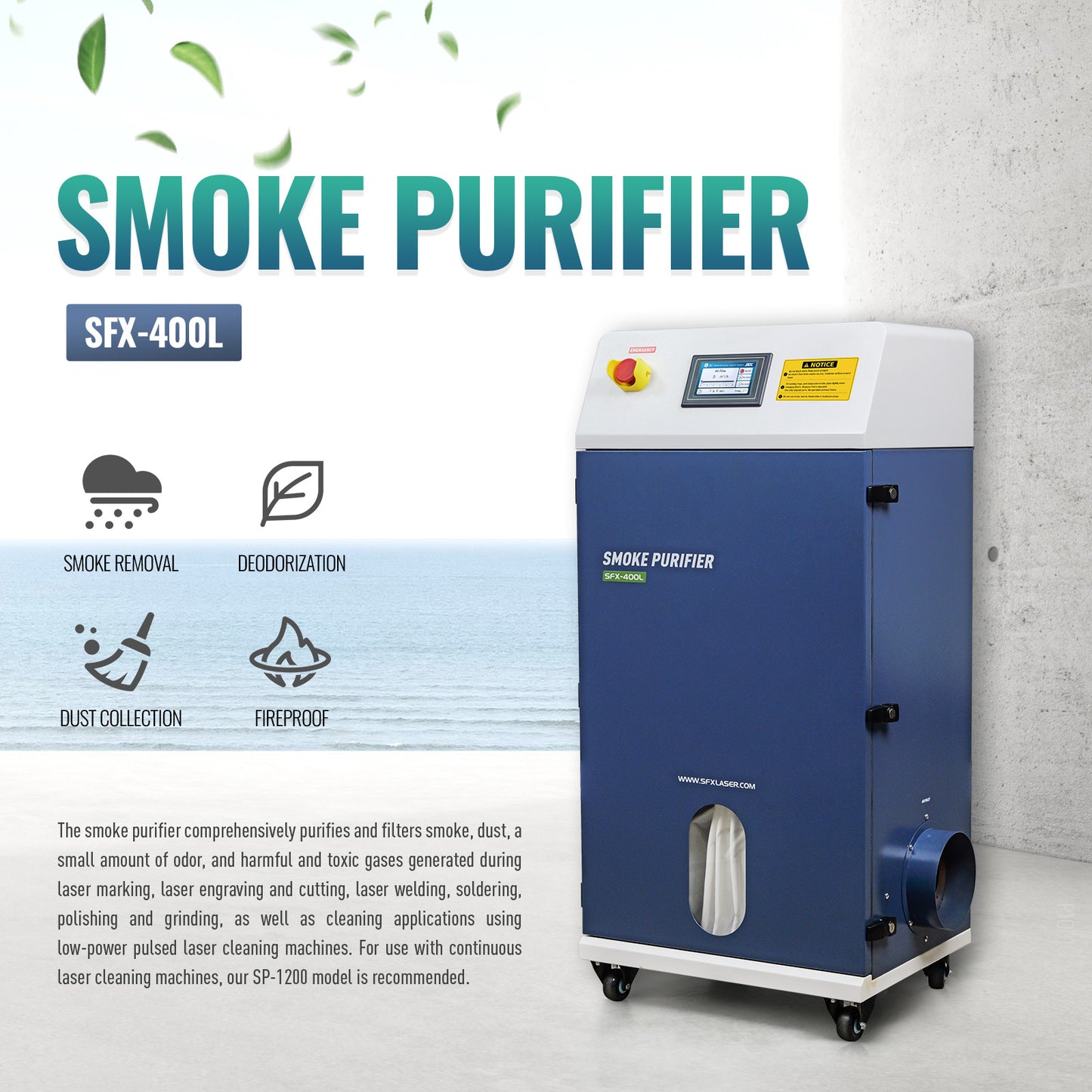 ZAC Smoke Purifier 600W Laser Fume Extractor Solder Smoke Absorber for Laser Marking Engraving Cutting Welding Machine