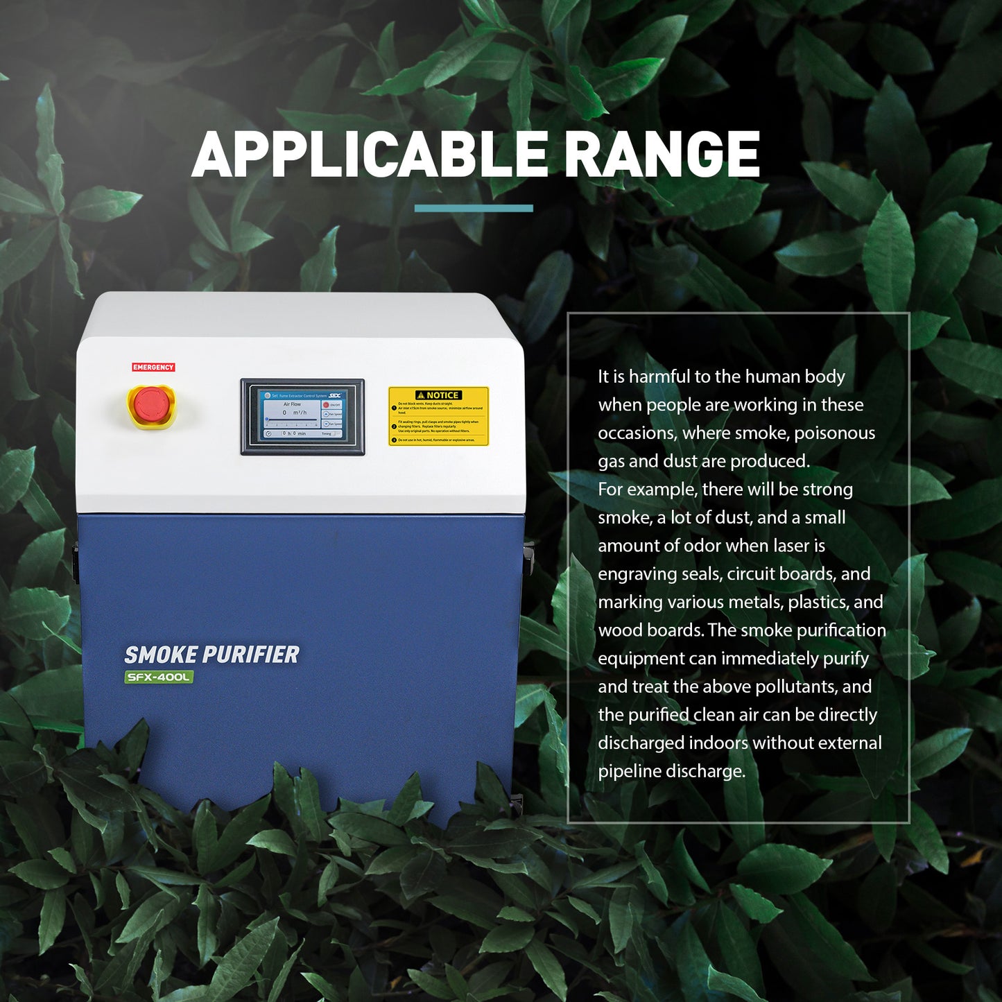 ZAC Smoke Purifier 600W Laser Fume Extractor Solder Smoke Absorber for Laser Marking Engraving Cutting Welding Machine