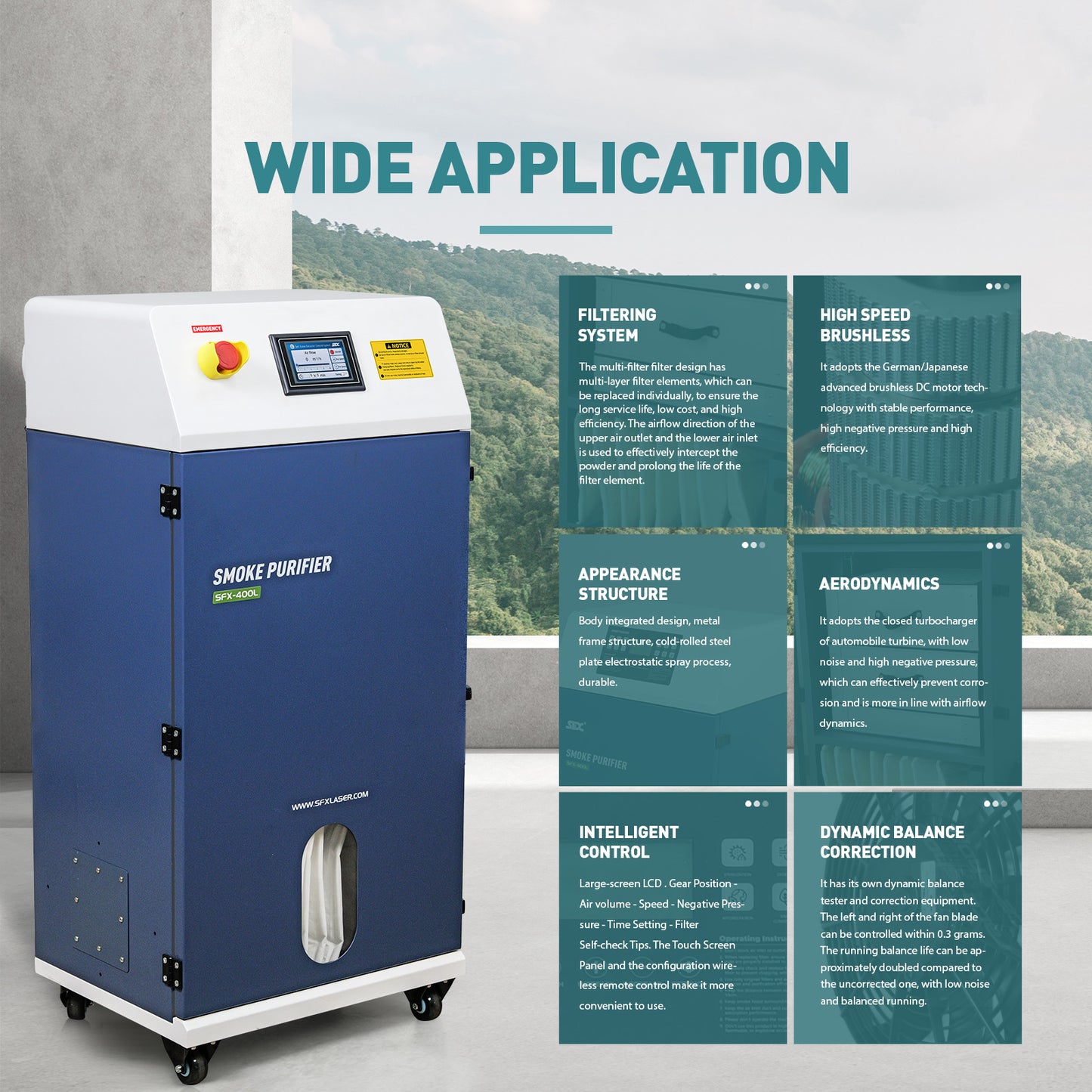 ZAC Smoke Purifier 600W Laser Fume Extractor Solder Smoke Absorber for Laser Marking Engraving Cutting Welding Machine
