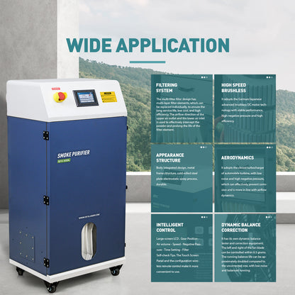 ZAC Smoke Purifier 600W Laser Fume Extractor Solder Smoke Absorber for Laser Marking Engraving Cutting Welding Machine