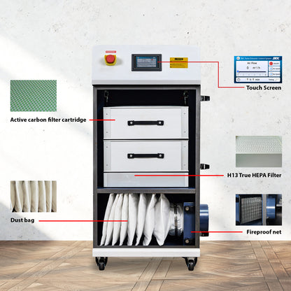 ZAC Smoke Purifier 600W Laser Fume Extractor Solder Smoke Absorber for Laser Marking Engraving Cutting Welding Machine