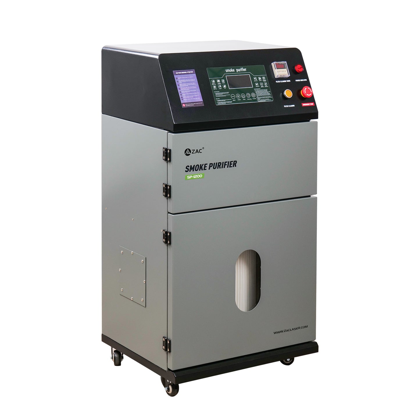 ZAC Smoke Purifier 1200W Laser Solder Fume Extractor Automatic Pulse Jet Cleaning  Smoke Absorber for Laser Marker Engraver Cutter Welder