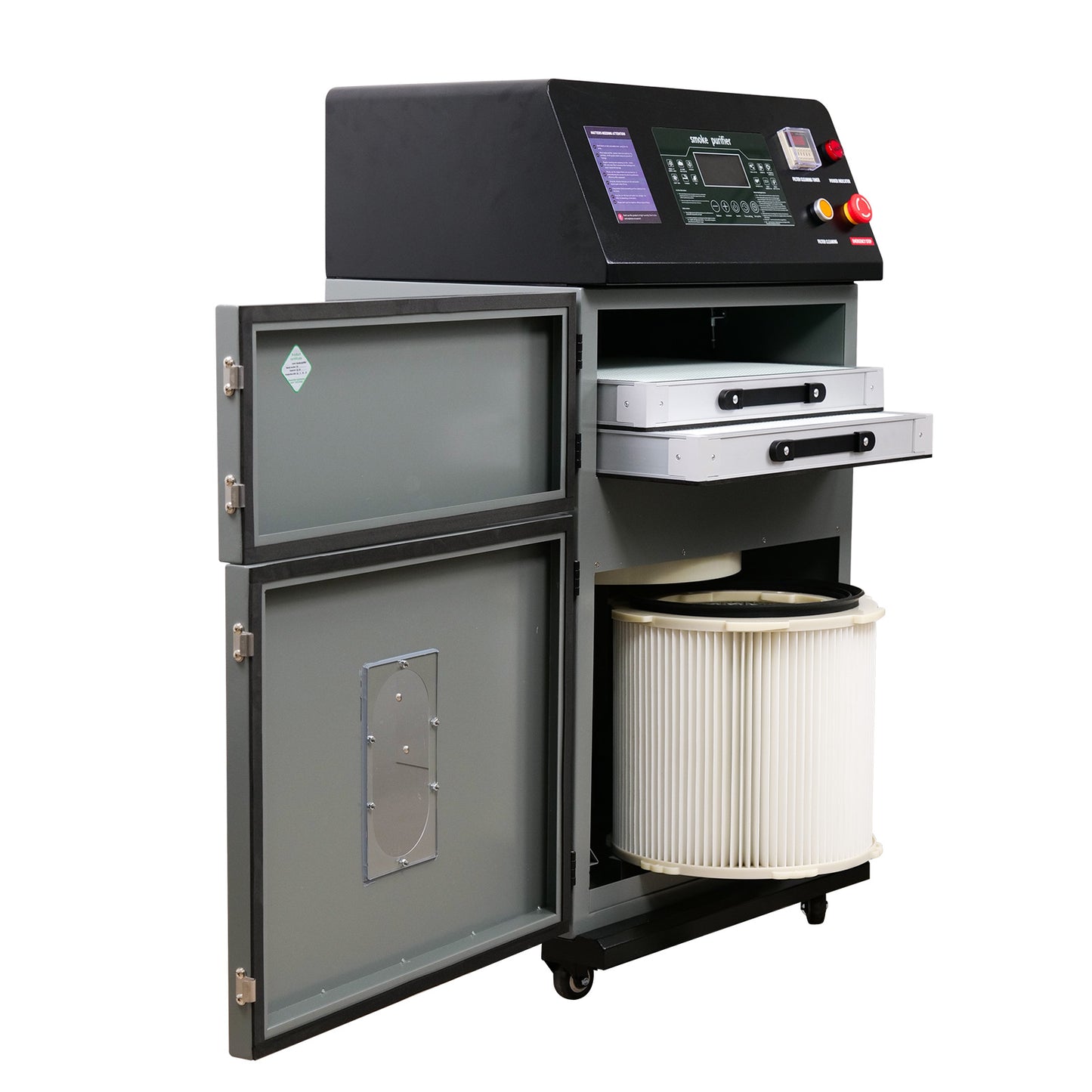 ZAC Smoke Purifier 1200W Laser Solder Fume Extractor Automatic Pulse Jet Cleaning  Smoke Absorber for Laser Marker Engraver Cutter Welder