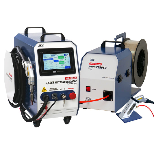 ZAC 1200W Air Cooled Laser Welding Machine 2-in-1 Handheld Laser Welder Beam Cleaner with Auto Wire Feeder for Metal Stainless Steel Aluminum Copper