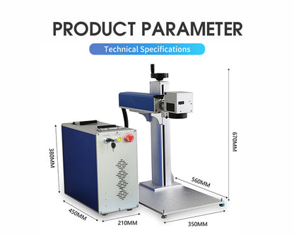 ZAC Faserlasergravurmaschine 20 W/30 W/60 W/80 W geteilt YDFLP-E-M7-MR JPT MOPA M7 mit EZCAD2.0