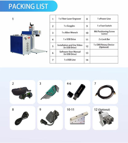 ZAC Fiber Laser Engraver Machine 30W Raycus Split Laser Marking Machine EZCAD2.0