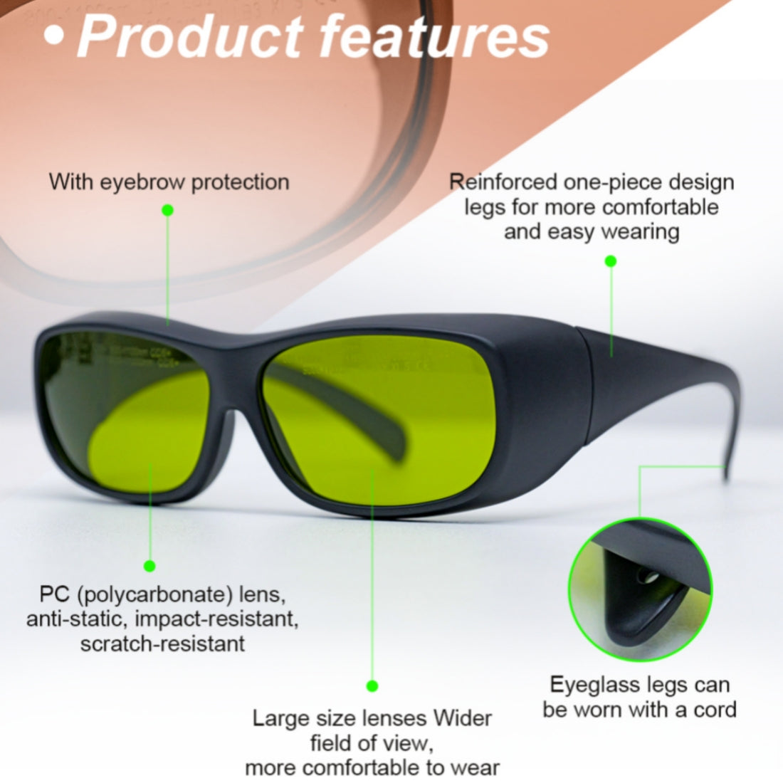 ZAC Laser Protective Glasses OD 7+ Laser Safety Goggles for Laser Rust Removal Laser Welding Machine Laser Engraver