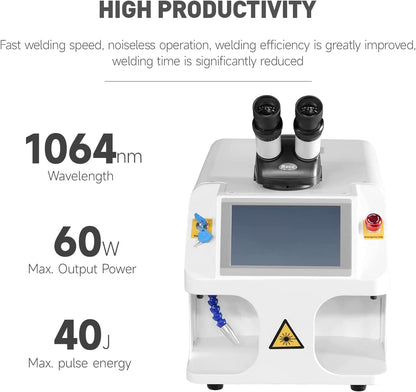 ZAC 60W Bijoux Soudeuse Laser 220V Soudage Laser pour Bijoux 40J Or et Argent Soudure Machine