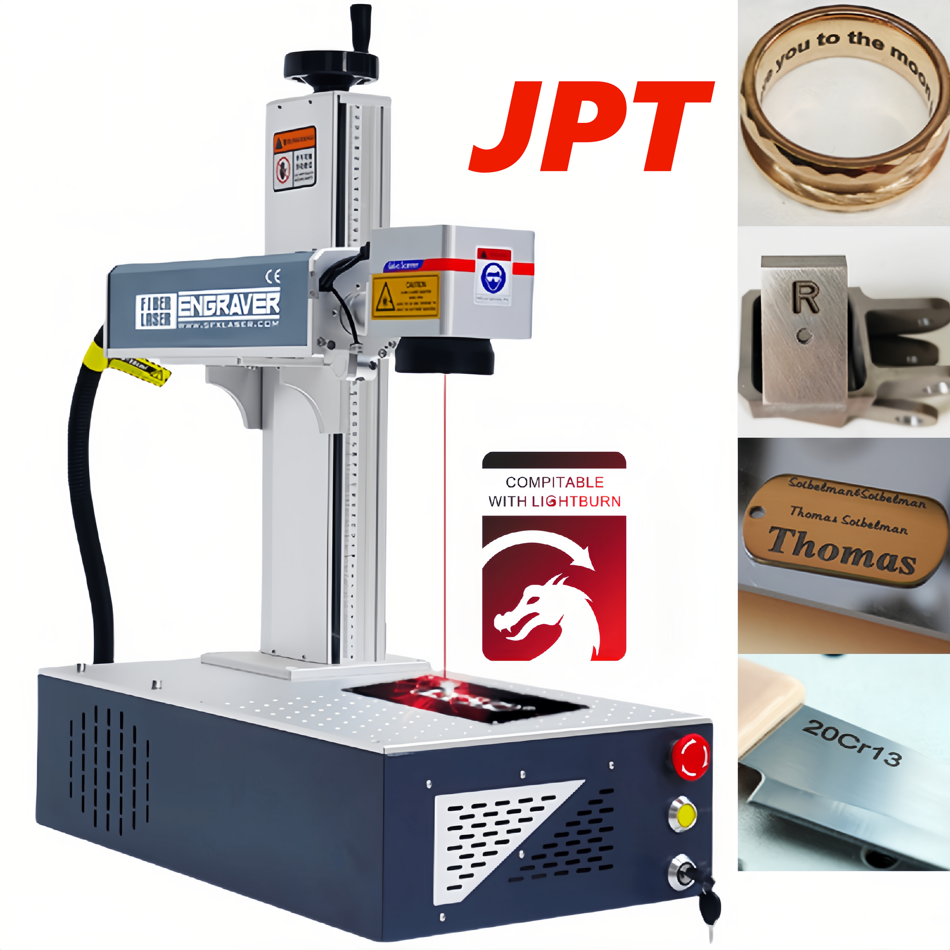 ZAC Fiber Laser Engraver 20W/30W/50W JPT Laser Marking Machine