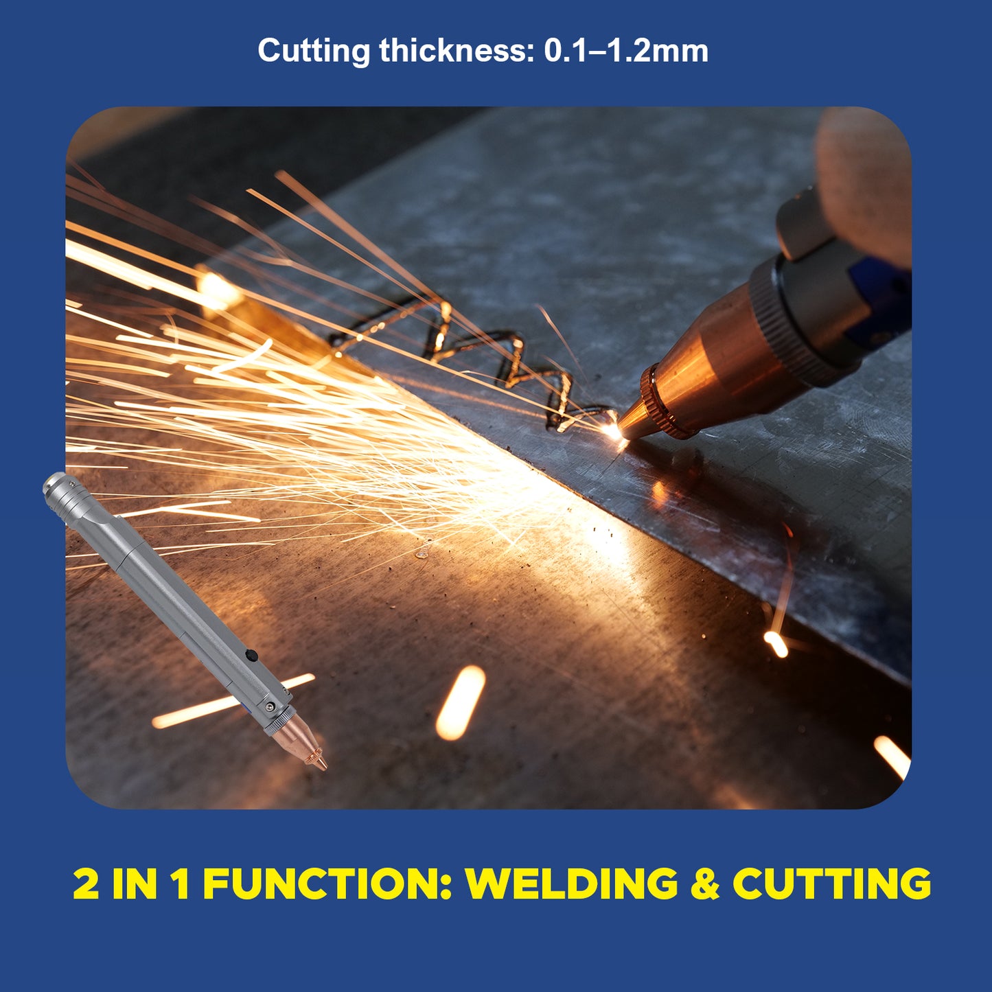 ZAC Portable Laser Spot Welder 300W Handheld Air-Cooled Welding Machine 0.1–1.5mm Ultra Thin Sheet Welder