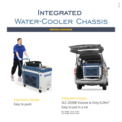 ZAC 2000W 3000W Laser Cleaning Machine 250mm-400mm Wide Scan Width Laser Cleaner for Metal Rust Coating Painting (Double Wobble)