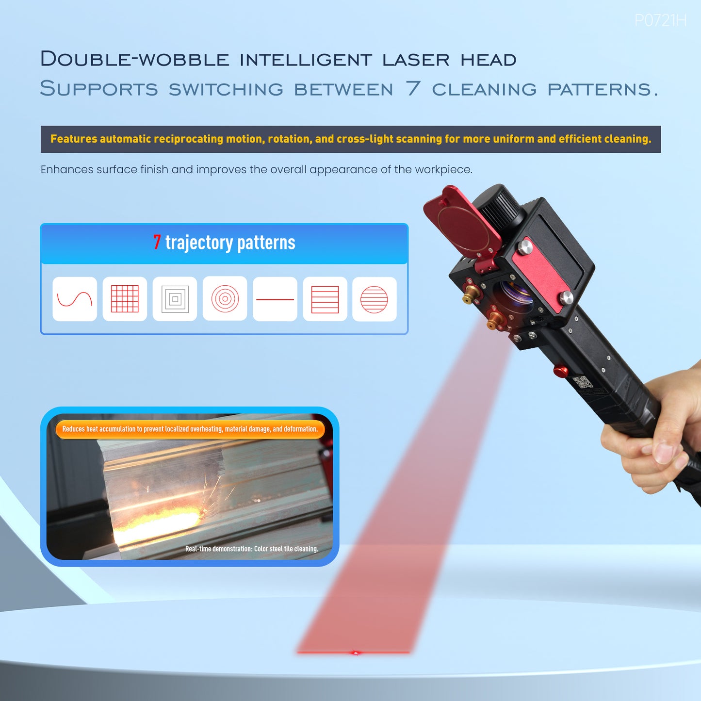 ZAC 2000W 3000W Laser Cleaning Machine 250mm-400mm Wide Scan Width Laser Cleaner for Metal Rust Coating Painting (Double Wobble)