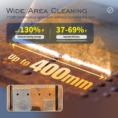ZAC 2000W 3000W Laser Cleaning Machine 250mm-400mm Wide Scan Width Laser Cleaner for Metal Rust Coating Painting (Double Wobble)