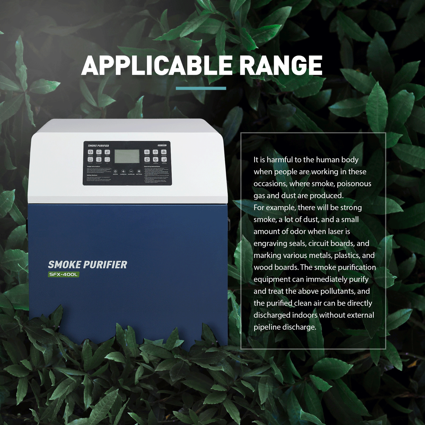 ZAC Smoke Purifier 700W Laser Fume Extractor Solder Smoke Absorber for Laser Marking Engraving Cutting Welding Machine