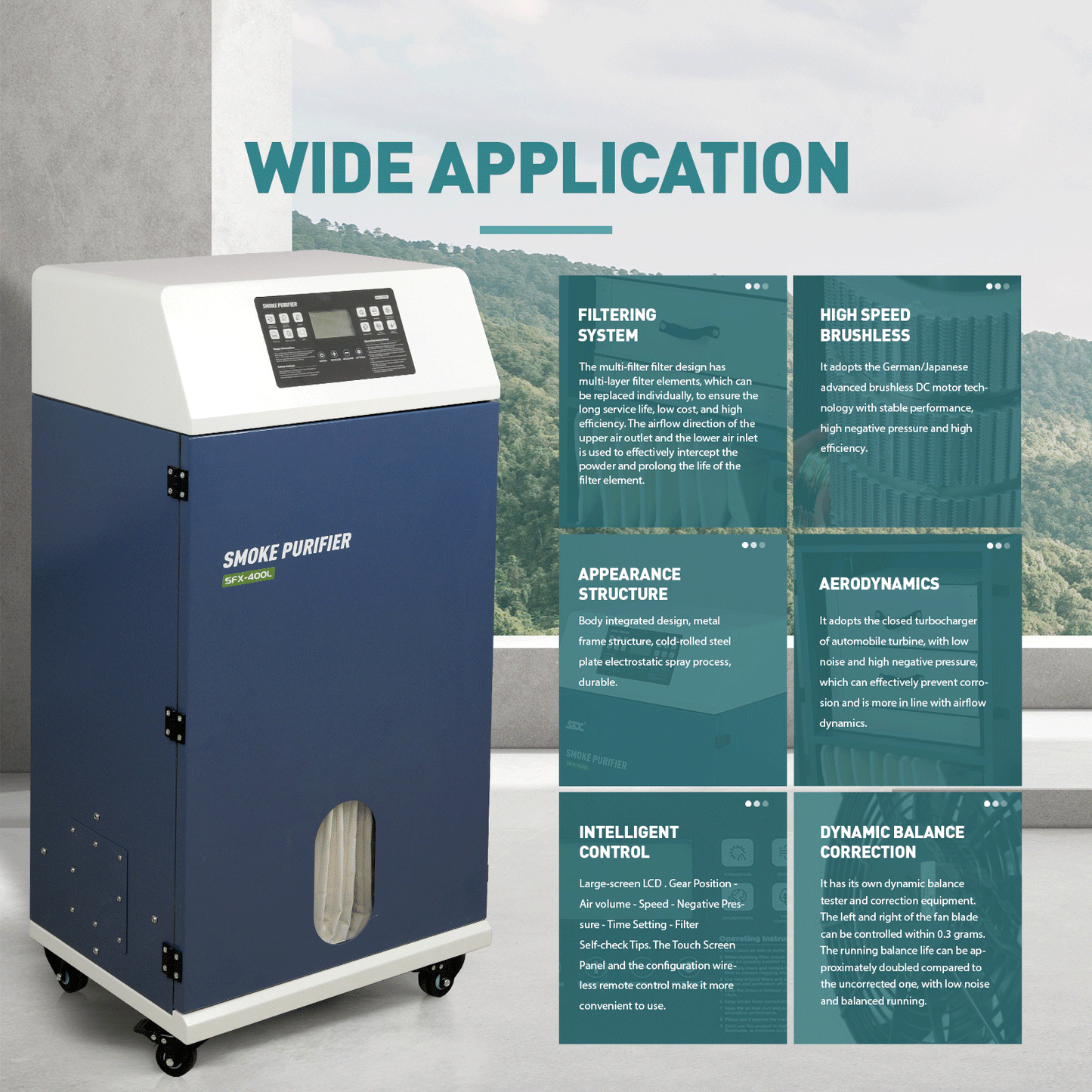 ZAC Smoke Purifier 700W Laser Fume Extractor Solder Smoke Absorber for Laser Marking Engraving Cutting Welding Machine