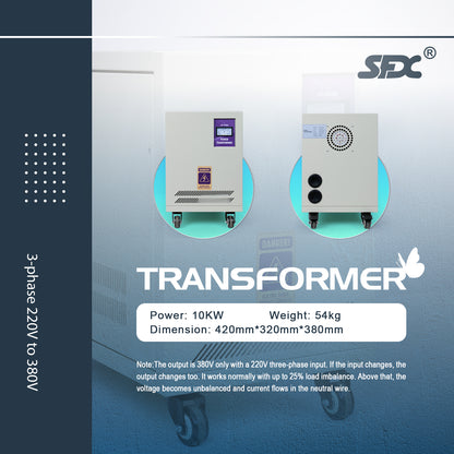 ZAC 10KW Transformer 3-Phase AC 220V to 380V Power Converter
