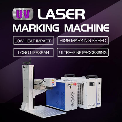 ZAC UV Laser Marking Machine 3W/5W/10W/15W UV Laser Graveur Marqueur pour Verre Plastique Céramique Métal