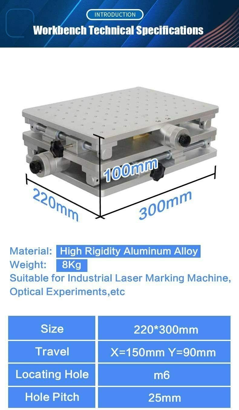 ZAC 2D Table de Travail 2 Axes Workbench Table Réglable pour Machine de Gravure de Marquage Laser