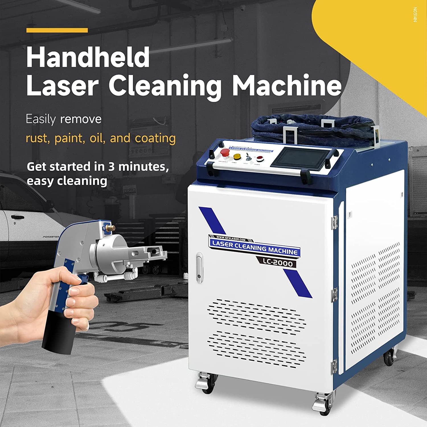 SFX US Stock 2000W JPT Laser Cleaning Machine For Rust Removal Painting  Stripping Coating Removal High Efficiency